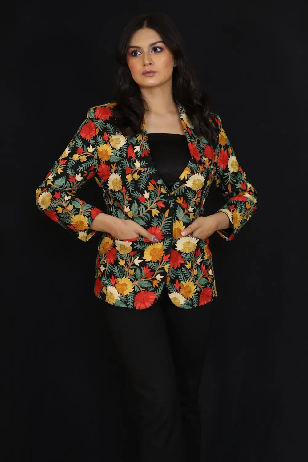 Vibrant Blooms Multi-Hued Work Blazer
