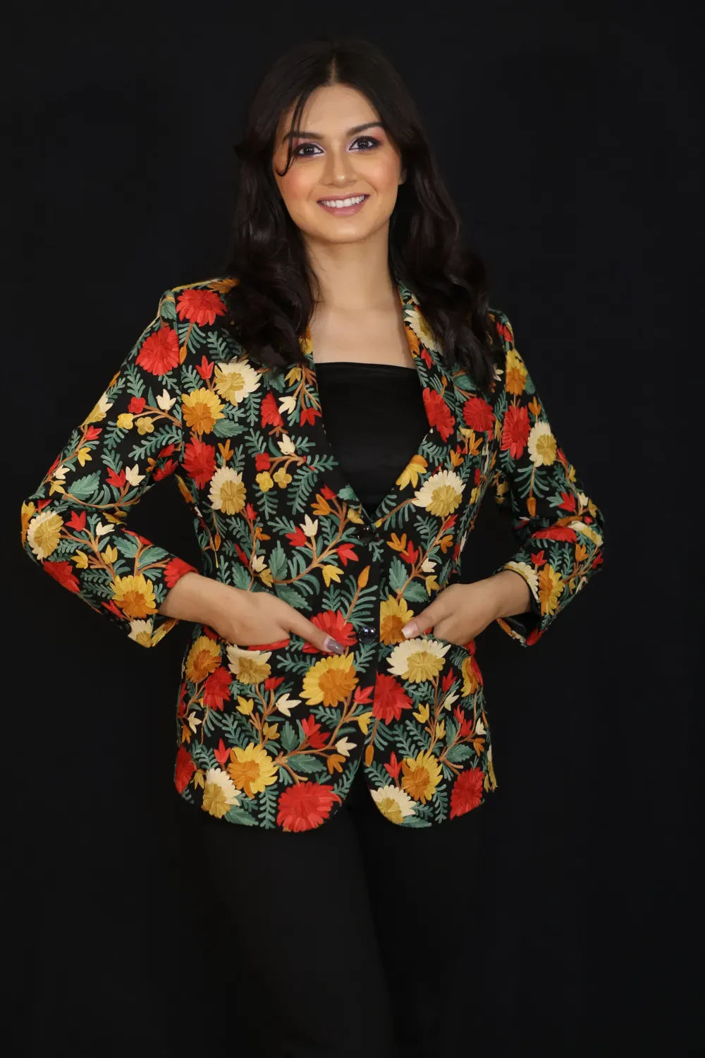 Vibrant Blooms Multi-Hued Work Blazer