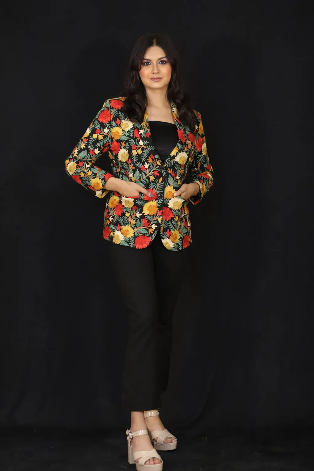 Vibrant Blooms Multi-Hued Work Blazer