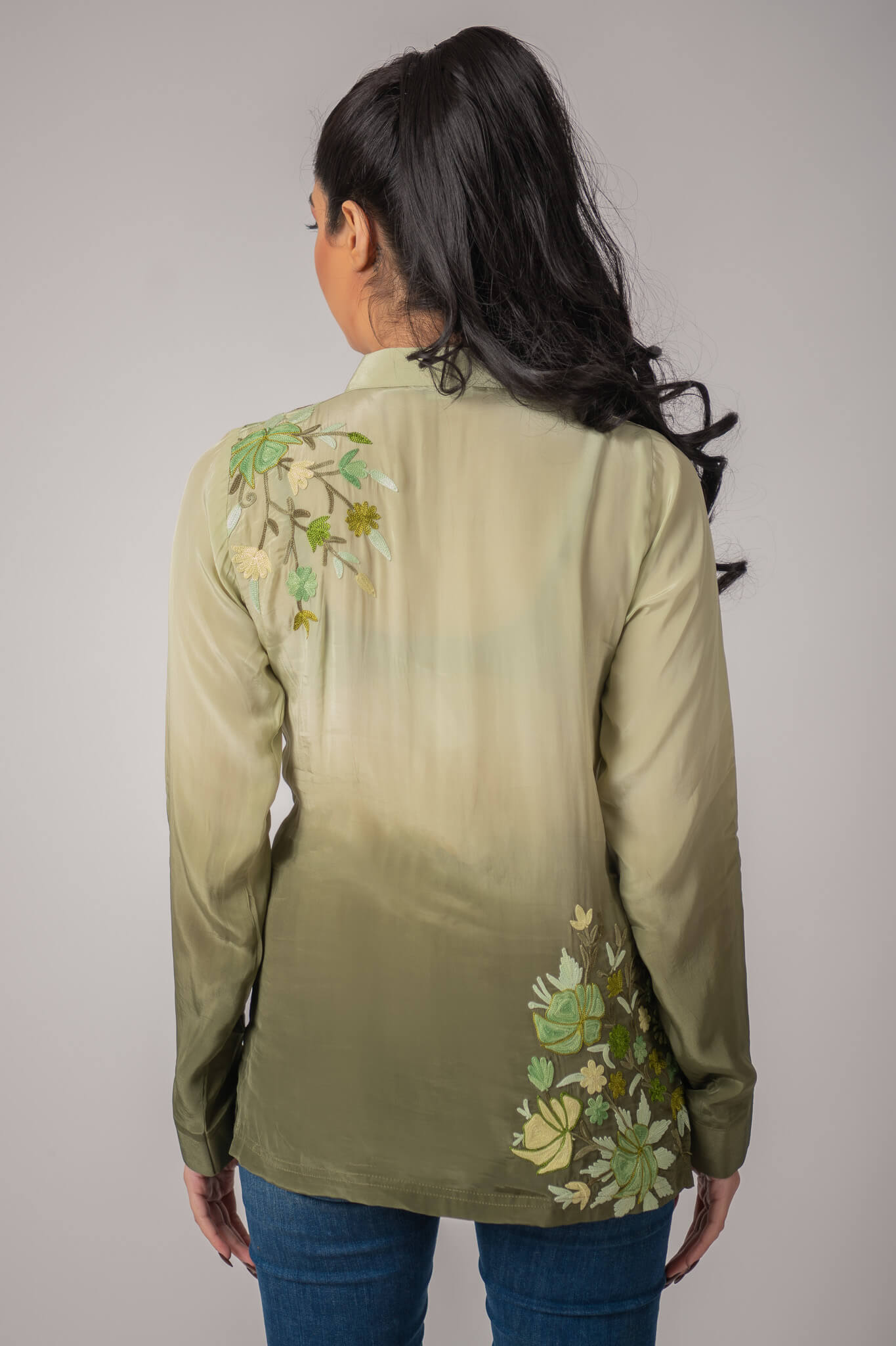 Floral Vine Ombre Polo Shirt