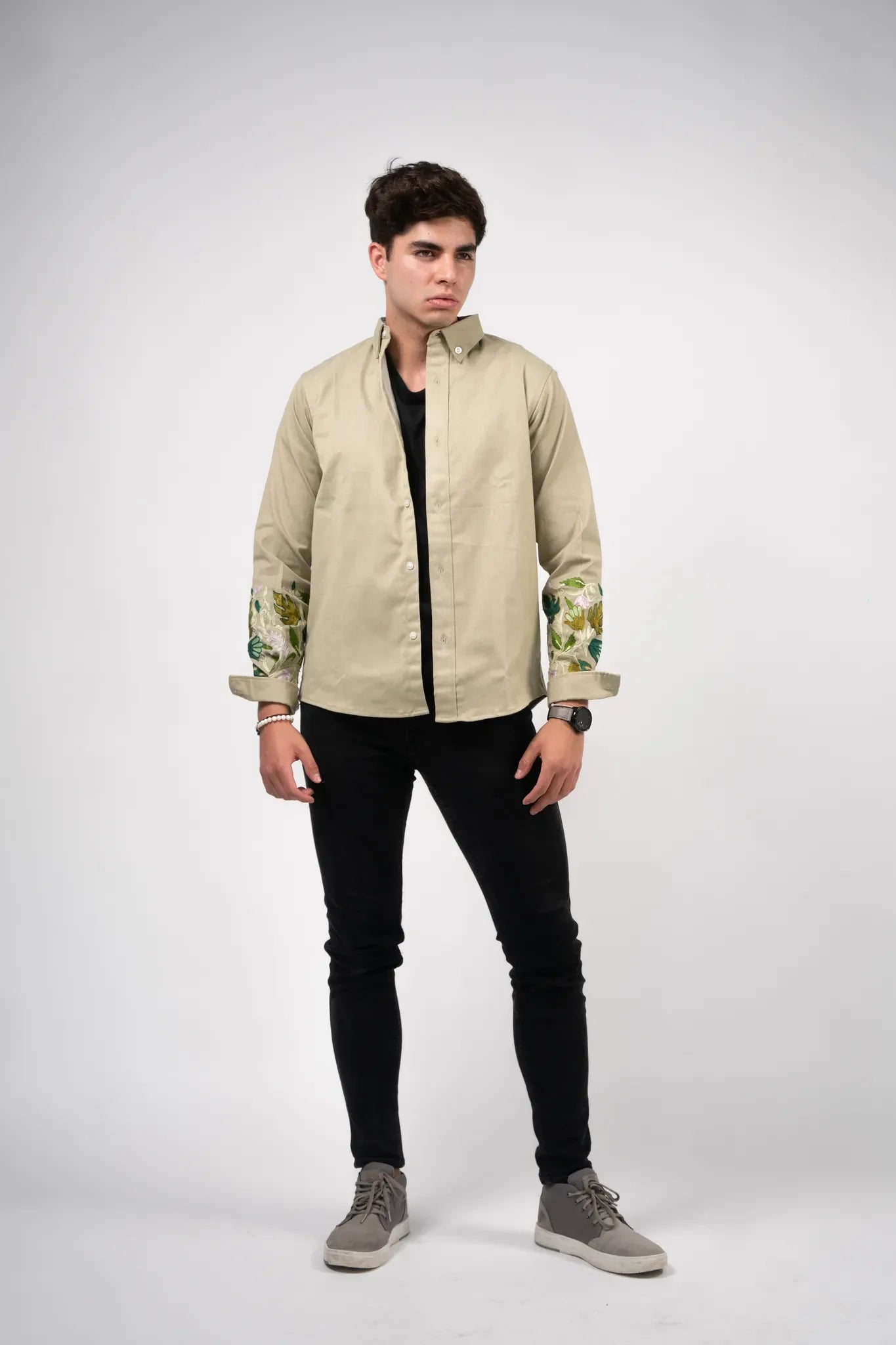 Maple Leaf Accent Denim Shirt