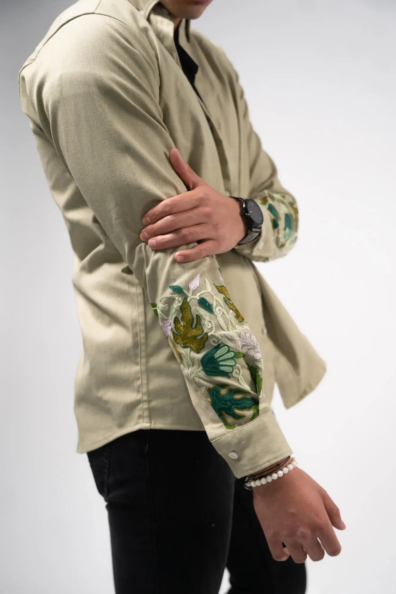 Maple Leaf Accent Denim Shirt