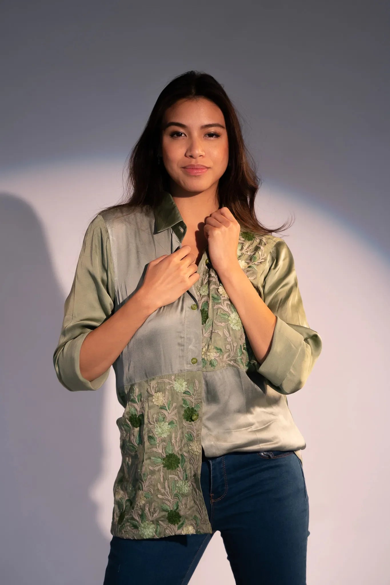 Quad Check Emb Shirt