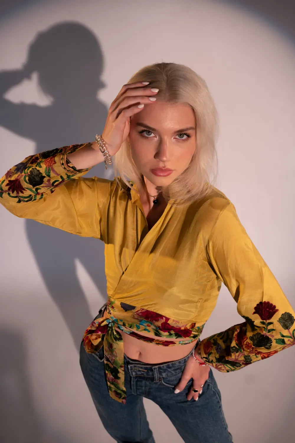 Tabby Belted Cotton Crop Top