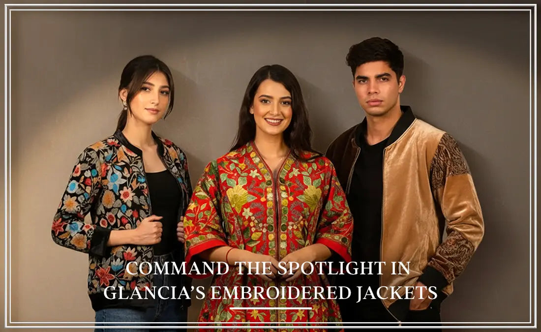 Glancia embroidered jackets showcasing statement outerwear for men and women 