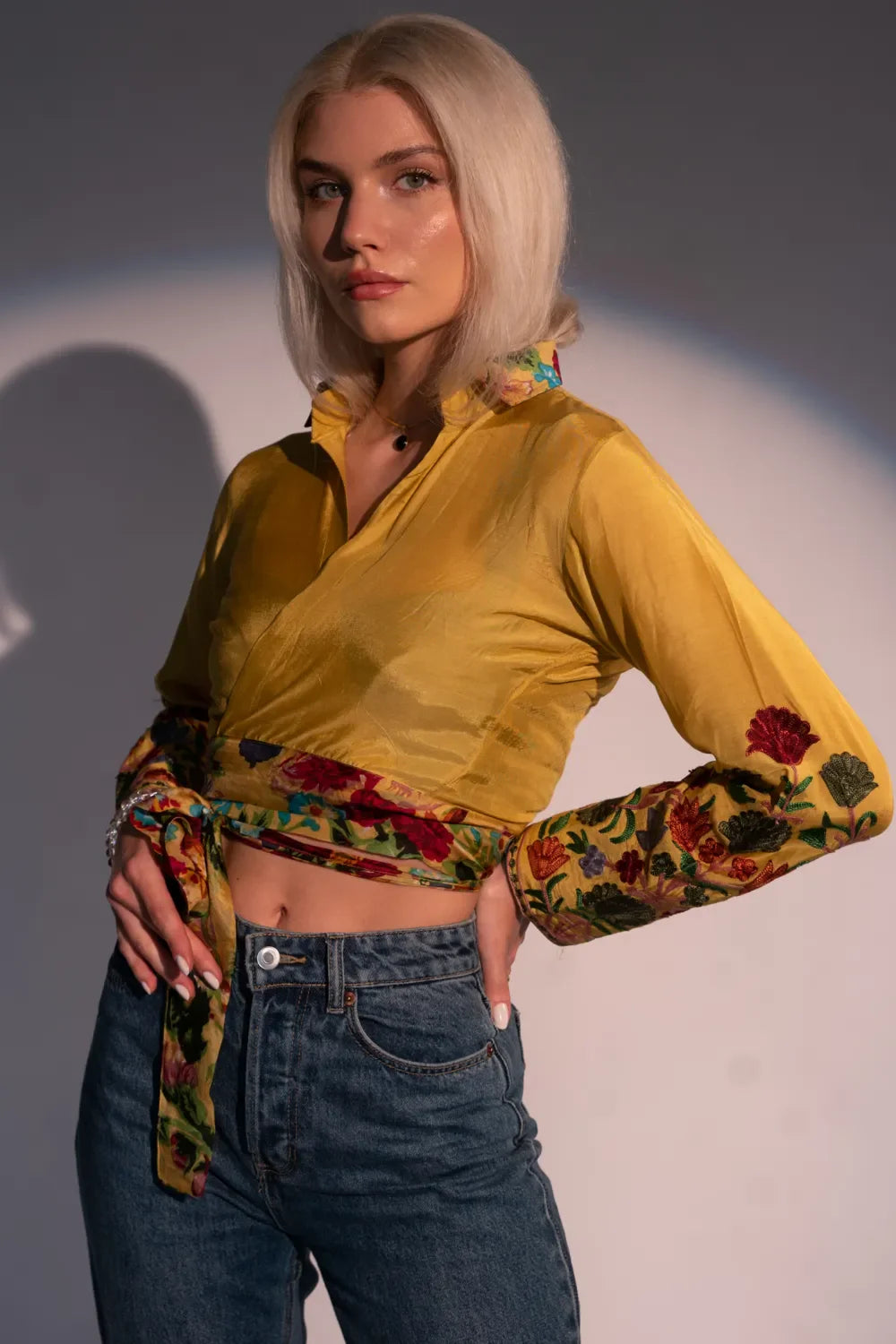 Tabby Belted Cotton Crop Top